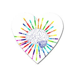 Brain Icon Star Biology Abstract Heart Magnet by Wegoenart