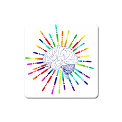 Brain Icon Star Biology Abstract Square Magnet by Wegoenart