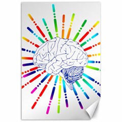 Brain Icon Star Biology Abstract Canvas 24  X 36  by Wegoenart