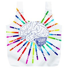 Brain Icon Star Biology Abstract Full Print Recycle Bag (xl) by Wegoenart