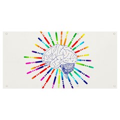 Brain Icon Star Biology Abstract Banner And Sign 8  X 4  by Wegoenart