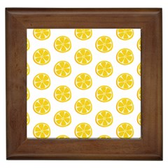 Fruit Food Juicy Organic Yellow Framed Tile by Wegoenart