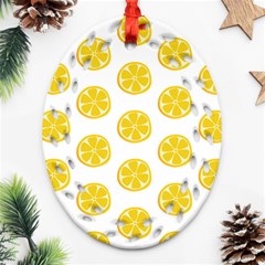 Fruit Food Juicy Organic Yellow Oval Filigree Ornament (two Sides) by Wegoenart