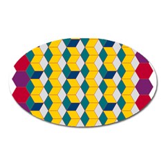 Vectors Blocks Label Illusion Oval Magnet by Wegoenart