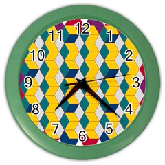 Vectors Blocks Label Illusion Color Wall Clock by Wegoenart