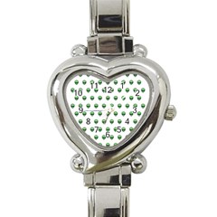 Aliens Ufo Fantasy Pattern Heart Italian Charm Watch by Wegoenart