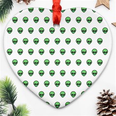 Aliens Ufo Fantasy Pattern Heart Ornament (two Sides) by Wegoenart