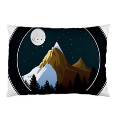 Mountains Forest Moon Stars View Pillow Case by Wegoenart