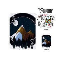 Mountains Forest Moon Stars View Playing Cards 54 Designs (Mini)