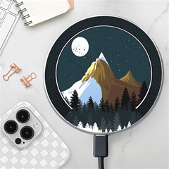 Mountains Forest Moon Stars View Wireless Charger