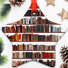 Books Shelves Bookshelves Bookcase 634 Ornament (star) by Wegoenart