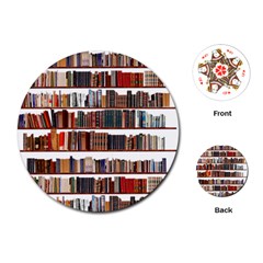 Books Shelves Bookshelves Bookcase 634 Playing Cards Single Design (round) by Wegoenart