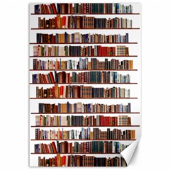 Books Shelves Bookshelves Bookcase 634 Canvas 12  X 18  by Wegoenart