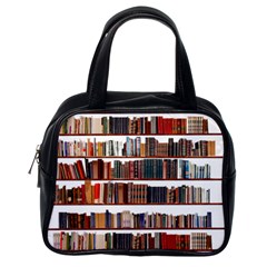 Books Shelves Bookshelves Bookcase 634 Classic Handbag (one Side) by Wegoenart