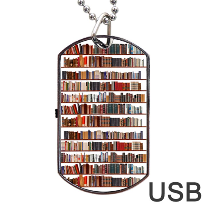 Books Shelves Bookshelves Bookcase 634 Dog Tag USB Flash (One Side)