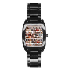 Books Shelves Bookshelves Bookcase 634 Stainless Steel Barrel Watch by Wegoenart