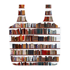 Books Shelves Bookshelves Bookcase 634 Full Print Recycle Bag (l) by Wegoenart