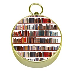 Books Shelves Bookshelves Bookcase 634 Gold Compasses by Wegoenart