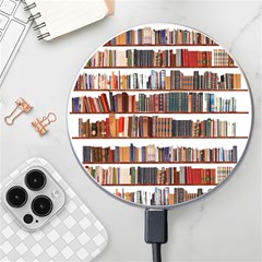 Books Shelves Bookshelves Bookcase 634 Wireless Charger by Wegoenart