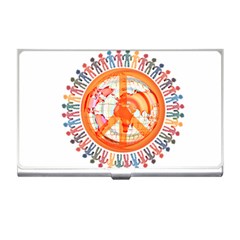 Illustrations People Peacemankindsilhouettes Business Card Holder by Wegoenart