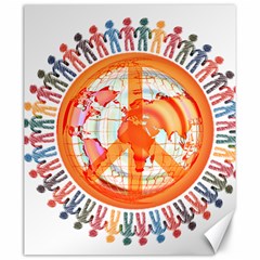 Illustrations People Peacemankindsilhouettes Canvas 20  X 24  by Wegoenart