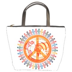 Illustrations People Peacemankindsilhouettes Bucket Bag by Wegoenart