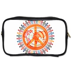 Illustrations People Peacemankindsilhouettes Toiletries Bag (one Side) by Wegoenart