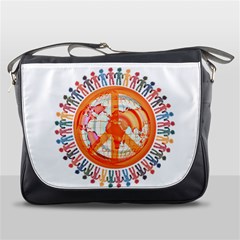 Illustrations People Peacemankindsilhouettes Messenger Bag by Wegoenart