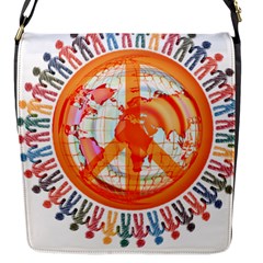 Illustrations People Peacemankindsilhouettes Flap Closure Messenger Bag (s) by Wegoenart