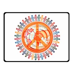 Illustrations People Peacemankindsilhouettes Double Sided Fleece Blanket (small)  by Wegoenart