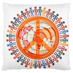 Illustrations People Peacemankindsilhouettes Standard Flano Cushion Case (one Side) by Wegoenart