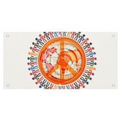 Illustrations People Peacemankindsilhouettes Banner And Sign 6  X 3  by Wegoenart