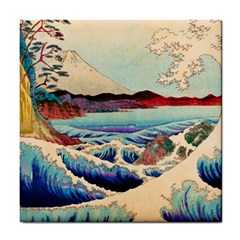 Wave Japanese Mount Fuji Tile Coaster by Wegoenart