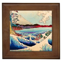 Wave Japanese Mount Fuji Framed Tile