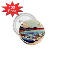 Wave Japanese Mount Fuji 1.75  Buttons (100 pack) 