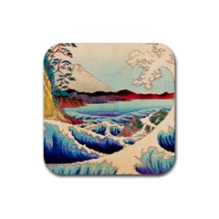 Wave Japanese Mount Fuji Rubber Coaster (Square)