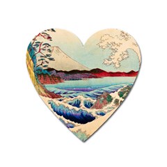 Wave Japanese Mount Fuji Heart Magnet