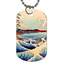 Wave Japanese Mount Fuji Dog Tag (One Side)