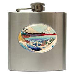 Wave Japanese Mount Fuji Hip Flask (6 oz)