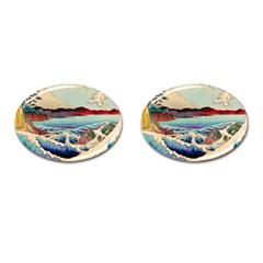 Wave Japanese Mount Fuji Cufflinks (Oval)