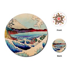 Wave Japanese Mount Fuji Playing Cards Single Design (round) by Wegoenart