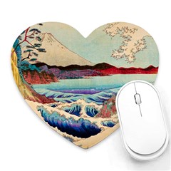 Wave Japanese Mount Fuji Heart Mousepads