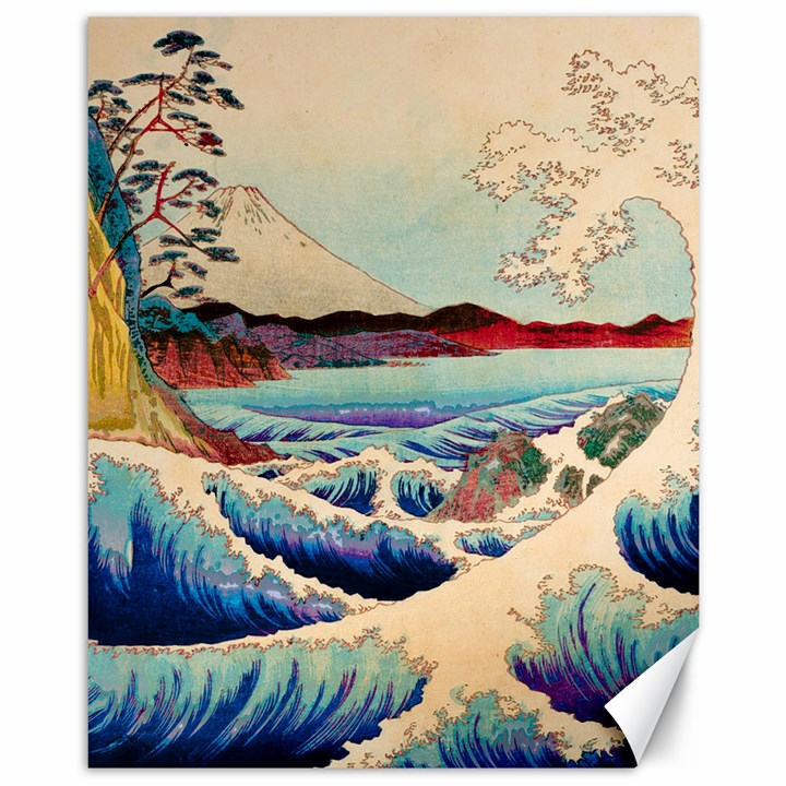 Wave Japanese Mount Fuji Canvas 11  x 14 