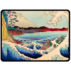 Wave Japanese Mount Fuji Fleece Blanket (Large) 