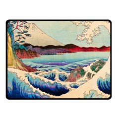 Wave Japanese Mount Fuji Double Sided Fleece Blanket (Small) 