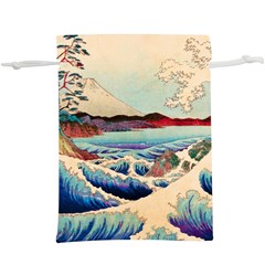 Wave Japanese Mount Fuji  Lightweight Drawstring Pouch (XL)