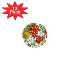 Strawberries Berry Strawberry Leaves 1  Mini Magnet (10 Pack)  by Wegoenart