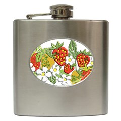 Strawberries Berry Strawberry Leaves Hip Flask (6 Oz) by Wegoenart