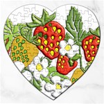 Strawberries Berry Strawberry Leaves Jigsaw Puzzle (Heart) Front