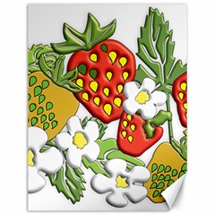 Strawberries Berry Strawberry Leaves Canvas 12  X 16  by Wegoenart